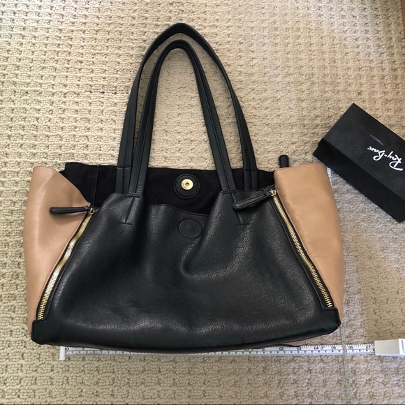 Handbags - Large Black and Beige Tote